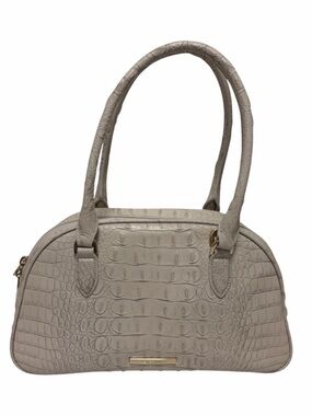 Brahmin Off White Reptile Leather Satchel Handbag